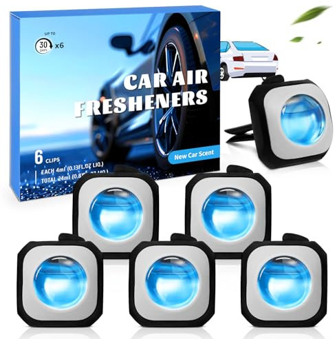 SCENTORINI Auto Duft, Auto Lufterfrischer, Auto Duft Innenraum, Autoduft, Bekämpft Gerüche im Auto, Autoparfüm, Neuwagenduft, 4ml x 6 Stück, New Car Duft