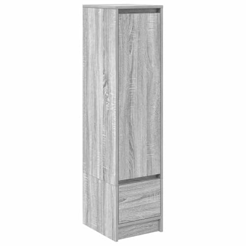 vidaXL Highboard Storage Cabinet - Grey Sonoma - Engineered Wood - 29.5x34x119.5cm - Modern Living/Dining Room Furniture