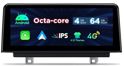 XTRONS 10.25 Zoll IPS-Bildschirm Android 14 Autoradio Octa Core 4+64GB Eingebautes 4G LTE WiFi GPS Bluetooth Car Play Optional DAB DVR OBD TPMS Für BMW 3er F30 4er F32 M3 M4 NBT System