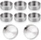 Aschenbecher,8 Stücke 8cm Rund Edelstahl ZigarettenascheSet für Innenraum und Draußen,Wird in Restaurants, Bars, Draußen,8 Stücke,Sliver