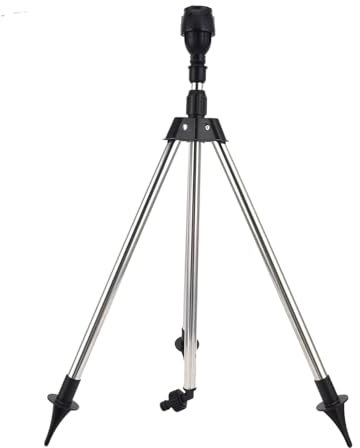 Sprinkler Tripod, Lawn Sprinkler Garden Watering Sprinkler with Tripod, 360 Degree Automatic Rotating Irrigation Sprinkler, Telescopic Circular Sprinkler Large Areas for Large Areas, Yard, Garden