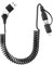 aceyoon 4 en 1 Multi Cable de Carga en Espiral, Multi USB Cargador Cable Múltiples Lighting Tipo C Carga Rápida para iPhone15, Galaxy 23 22, para Huawei Estirar de 0,3 m a 0,8 m (Negro)