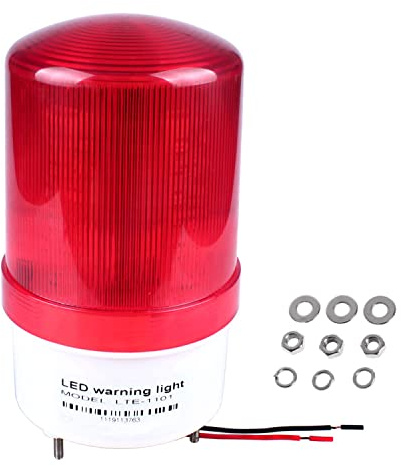 Industrielle LED-Rundumleuchte-Warnleuchten, elektrische rotierende Signalleuchten für den Notfall, 230 V AC, rot, mit Summerton
