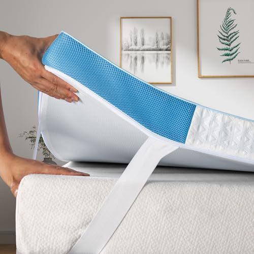 BedStory Gel Topper 160x200cm-7,6cm Höhe Gel Matratzentopper H3/H4 aus Kaltschaumkern, Matratzenauflage für Boxspringbett Wohnwagen Schlafsofa