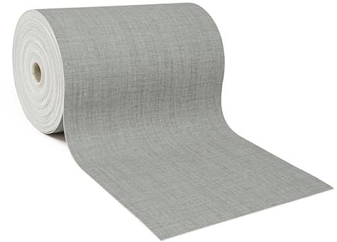 Giuri Tessuti - PASSATOIA per Cucina in Vinile - Tappeto Runner Antiscivolo e Lavabile in PVC - Largo 50 cm (240 CM, CANVAS FOG)
