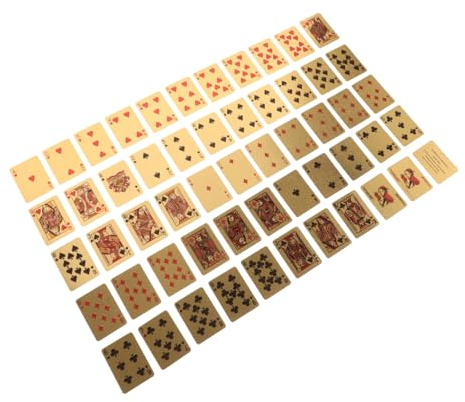 ORFOFE Mini Spielkarten Goldfarben Kleine Kartenspiele für Langlebige Mini Spielzeugkarten für Puppenhaus Leicht Detailreich Wiederverwendbar für Unterwegs und Lernspiele