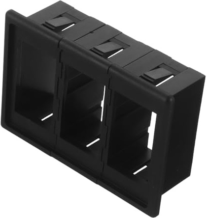 Kfz Yacht Wippschalter Panel Gehäuse aus Abs, Schwarz | Einfache Installation, 3-fach Verspleißbar, Abnehmbarer Kippschalterhalter für Armaturenbrett