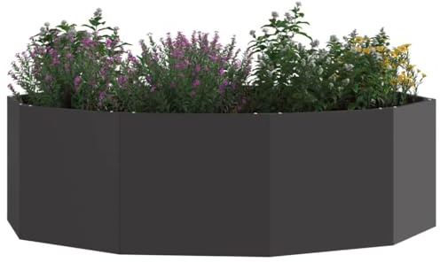 vidaXL Pflanzkübel Schwarz 120 x 120 x 35 cm Stahl