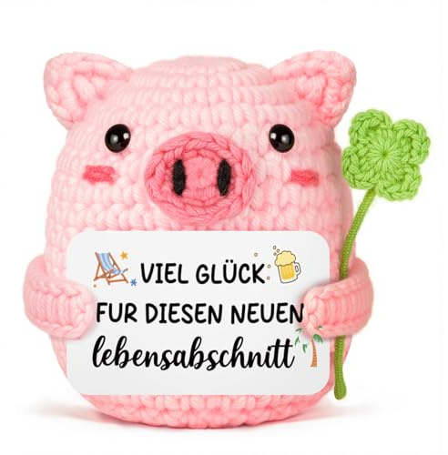 Gleevara Renteneintritt Geschenk Frau Männer - Pocket Hug Glücksschweinchen, Ruhestand Geschenk für Mama Oma, Rentner Geschenke, Abschiedsgeschenk für Kollegen