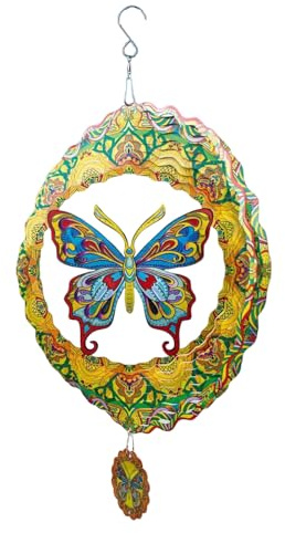 Girouettes Papillon Extérieur - Décor Artisanal en Métal pour Extérieur - Sculptures Ventières Suspendables | pour Patio Jardin Arrière-Cour Cour Balcon Cadeau pour Maison