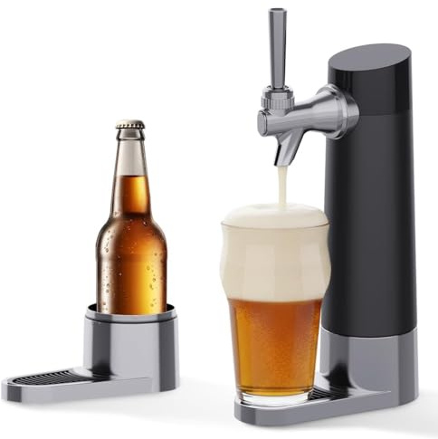 Draft Beer Dispenser System,Hombrew Beer Kegerator,Draft Pour and Ultra Fine Foam Covering Top, Portable Home Dispenser System,Mini Kegerator Suitable for Can and Bottles,Birthday Gift for Men,Husband