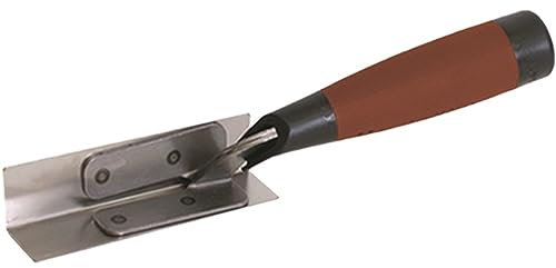 Truelle d'angle intérieur Marshalltown avec poignée DuraSoft, en acier inoxydable, pour le placoplâtre et le plâtre, dimensions de la truelle : 108x25 mm
