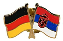 Flaggenfritze® Freundschaftspin Deutschland - Serbien mit Wappen