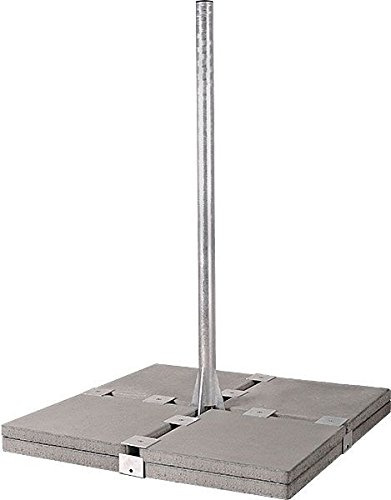 2 Stück - 4 Platten Flachdachständer für Sat-Schüssel 21050,H: 120 cm Ø: 60 mm für 4-8 Betonplatten (50 cm) feuerverzinkt Sat-Standfuß Balkonständer rostfrei