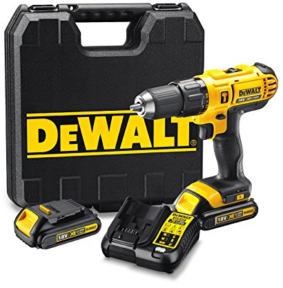 DeWalt DCD776C3-QW - Taladro Percutor XR 18V 13mm 42Nm con 3 baterías Li-Ion 1,3Ah y maletín, 18 W, 18 V, Negro Y Amarillo