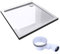 Mai & Mai Piatto Doccia con Piletta 75x75x4cm, Piatto Doccia Quadrato Faro1W in Acrilico incl. Piletta di Scarico (AL02), Bianco