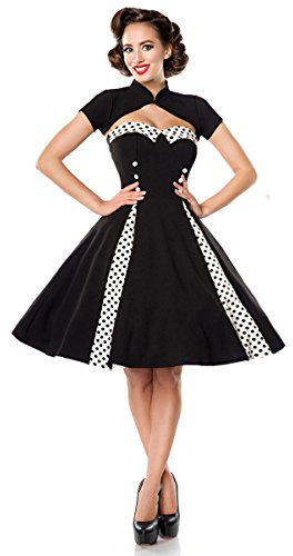 Belsira Vintage-Kleid mit Bolero Mittellanges Kleid schwarz/wei? XXL