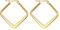 JewelryWe Schmuck Damen Ohrringe Edelstahl Poliert große Quadrat Viereck Geometrie Hoop Creolen Ohrstecker Gold 25mm