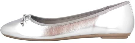 Fitters Footwear That Fits Damen Ballerina Claudia Lederimitat Metallic mit Schleife Übergröße (43 EU, Silber)