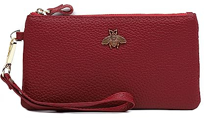 imeetu Damen börse Leder Clutch mit Handgelenkschlaufe