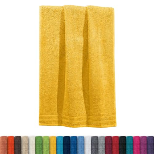 Erwin Müller Handtuch Heidelberg 100% Baumwolle gelb Größe 50x100 cm - saugstark, gut trocknend, kompakt, leichte Qualität - ideal für Sport, Strand, Reisen (weitere Farben)