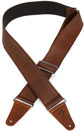 Fender© Tooled Leather Strap, 2, Brown