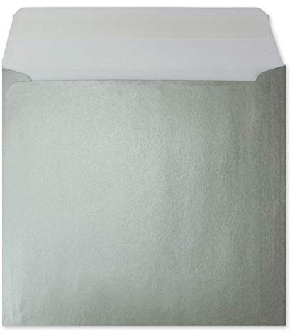 125 Quadratische Brief-Umschläge Silber - 15,5 x 15,5 cm - 100 g/m² Haftklebung stabile Kuverts ohne Fenster - von Ihrem Glüxx-Agent