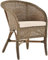 Korb-Outlet Klassischer Rattan Club-Sessel inkl. Polster Beige Rattansessel Flechtsessel (Grau)