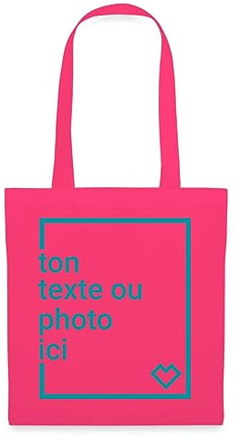 Spreadshirt Créez Votre Propre Sac Personnalisé avec Texte ou Photo Imprimée Sac En Tissu, taille unique, rose azalée