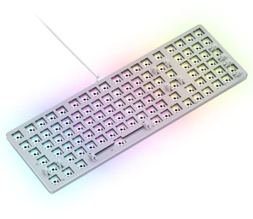 Glorious Gaming GMMK 2 Full Size (96%) Barebones (Frame Only) - Mechanical Gaming Keyboard Frame, Full Size (96%), Aluminium, Customisable, Per Key RGB, American/ANSI Layout - White