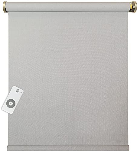 MAßANFERTIGUNG - Elektrisches Sonnenschutzrollo, grau/weiß, 5% transparent,inkl. Motor (Akku) & Sender, (1 ST)