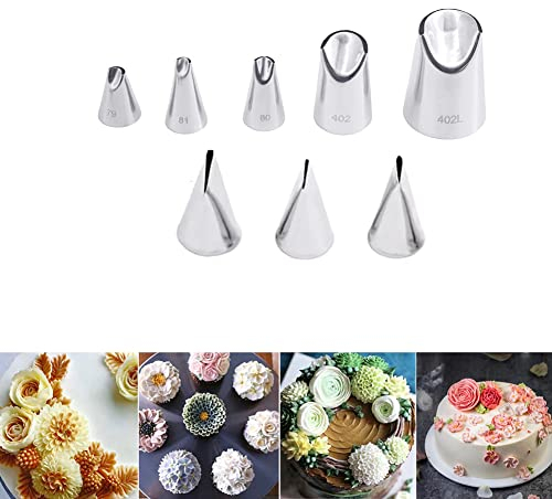 Flower Piping Tips Rose Petal Pastry Tips Chrysanthemum Tips Flower Icing Piping Cream Nozzle For Cake Cupcake Decorating