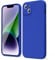 oakxco for iPhone 14 Plus Phone Case Liquid Silicone, Cute Thin Slim Soft Rubber TPU Plain Smooth Gel Cover for Women Girl, Matte Solid Protective & Shockproof, Royal Blue