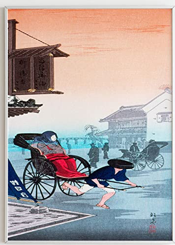JOPRICO Morning Haze by Hiroaki Takahashi - Japan Poster - Asia Dekoration - Vintage Japan Kunstdruck Größe 50x70 cm | 20x28 inch