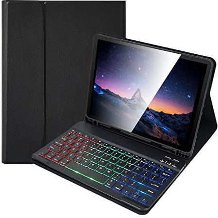 Lively Life Backlit Keyboard Case iPad Air 11-inch (M3 2025 / M2 2024) & Air 4th/5th Gen & iPad Pro 11 inch (1st/2nd/3rd/4th Gen), 7 Color Backlit Wireless Detachable Keyboard,Black