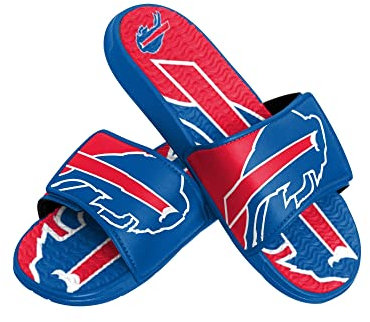FOCO Buffalo Bills NFL Colorblock Big Logo Gel Slide Blue red Badelatschen Hausschuhe - L