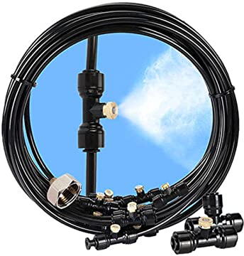 9M Sprühnebel Kühlung Bewässerungs System, Misting Cooling System Gartenschlauch Mit Bewässerungssystem Düse, Sprühnebel Terrasse Adapter Für Garten | Gewächshaus | Trampolin | Sonnenschirm (9M)