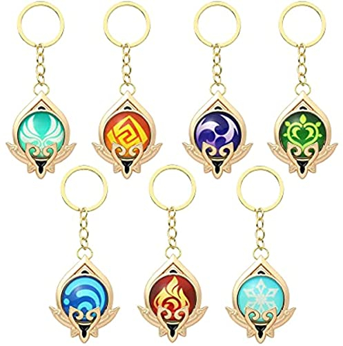 TopLucky Genshin Leuchtende Schlüsselanhänger Spielzeug Impact Sumeru Dendro Anhänger Schlüsselanhänger Genshin ​Charakter Cosplay (Rot)