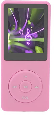 MP3-MP4-Player mit 8 GB Speicher, Musik-Player mit 1,8-Zoll-Bildschirm, MP3 Player mit Kopfhörer 450-mAh-Akku, Unterstützt MP3, WMA, OGG, WAV, APE, FLAC, AAC LC, ACELP (Rosa)