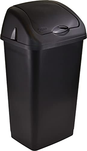 Sterling Ventures Large Rubbish Waste Swing Bin 60L for Kitchens, Homes, Offices, Workplaces (Black)