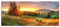 Pixxprint Glasbild Panorama, Wandbild aus Echtglas, Wiesenlandschaft bei Sonnenuntergang, 100x40 cm, inkl. Aufhängung und Abstandshalter