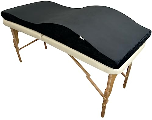 XOLLOZ Lash Bed Topper, hochdichter Schaumstoff-Massagetischaufsatz mit weichem Plüschbezug, Memory-Schaum, Spa-Bett-Topper & Wimpernkissen für Salon, 58,4 cm 58 cm, Schwarz
