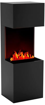 GLOW FIRE Wasserdampf Kamin Beethoven (Standkamin) - Elektrokamin mit realistischen LED 3D-Flammen, Knistereffekt & Fernbedienung, 60x170x50 cm - Opti-Myst 500 Elektro Kamin, Schwarz