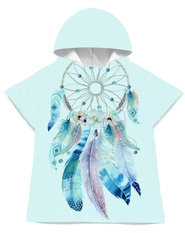 LOMTRATS Poncho de Surf à Séchage Rapide, Serviette à Changer, Robe à Capuche pour Enfants, Microfibre Natation Plage Surf Plongée Maison Sources Chaudes Parka de Bain