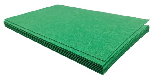 Jtnohx Filzstoff, Steifer Bastelfilz, Farbige Filz zum Basteln, 17,78×28,7cm 11 Pcs Filzplatten Quadrat für das Nähen (Grün)