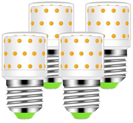 BROLSKUN E27 LED Warmweiss 60 Watt E27 806lm 6W Ersetzt 60W Halogen Kleine Glühbirnen Neu Kompakt Mais Birne 2700K Energiesparlampe AC100-265V Nicht Dimmbar 4er-Pack