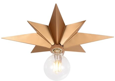 GHiycotdl Deckenleuchte vintage,Mehrzweck 30cm Deckenlampe Retro Sternleuchten,Industrial Wandleuchte für Wohnzimmer Schlafzimmer Küche Lounge Flur (Golden)