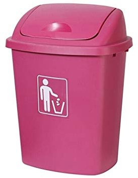HASMI Poubelle Salle de Bain Poubelle exterieure avec poubelle de cuisine de grande capacite Poubelle de salle de classe domestique Poubelle rectangulaire (Color : Pink, Size : 40l)