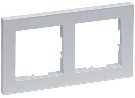 LEGRAND, SEANO+ 2-fach Rahmen, halogenfreies Thermoplast, nachhaltige Produktion und Verpackung, Farbe: Aluminium lackiert, 765282