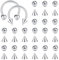 NIUSIMAN 35 Stück Nase Septum Piercing Kugeln Chirurgenstahl 3mm Piercing Ersatz Kugeln für gebogene Barbell Bars Zunge Schlange Augen nasenpiercing Schmuck Frauen Männer 16G